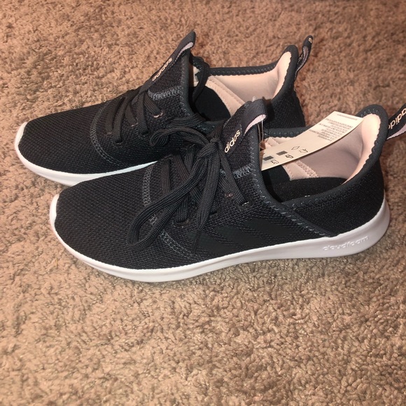 NWT Adidas Cloudfoam Pure Carbon Black Womens Size 7 Running Training Shoes - Picture 4 of 8